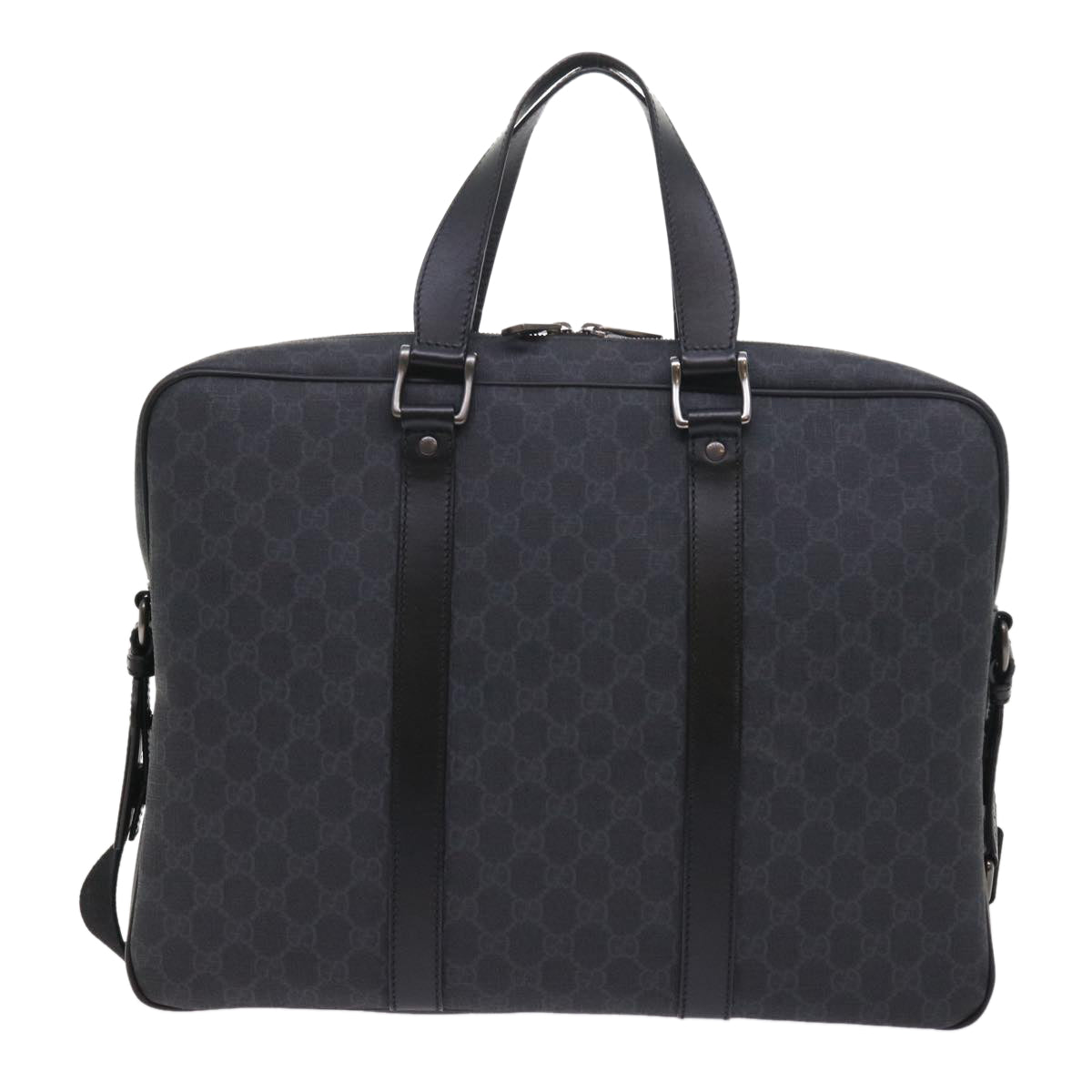 GUCCI GG Canvas Business Bag PVC Leather 2way Black 337081 55693