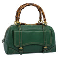 GUCCI GG Canvas Bamboo Guccissima Hand Bag Green 159400 55742