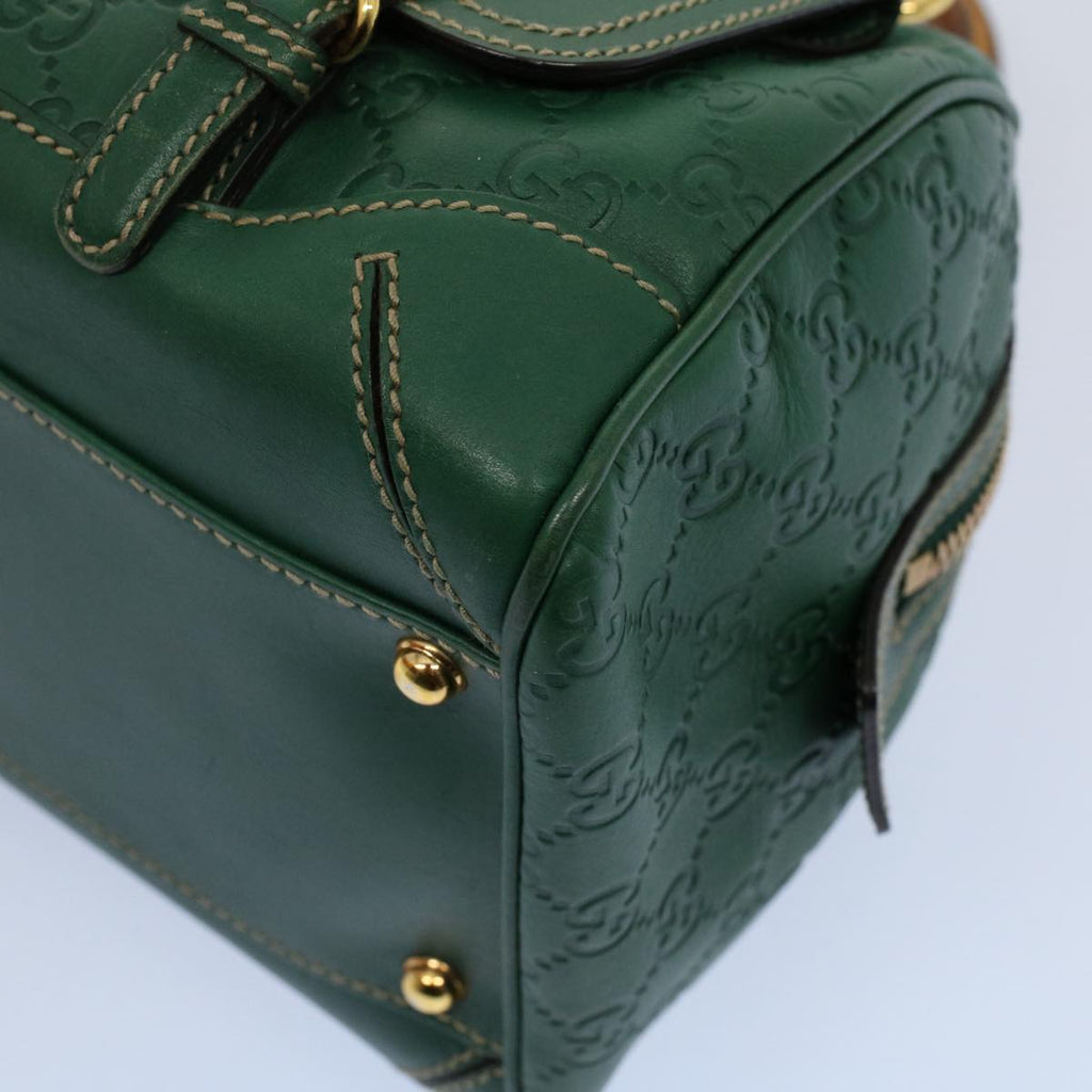 GUCCI GG Canvas Bamboo Guccissima Hand Bag Green 159400 55742