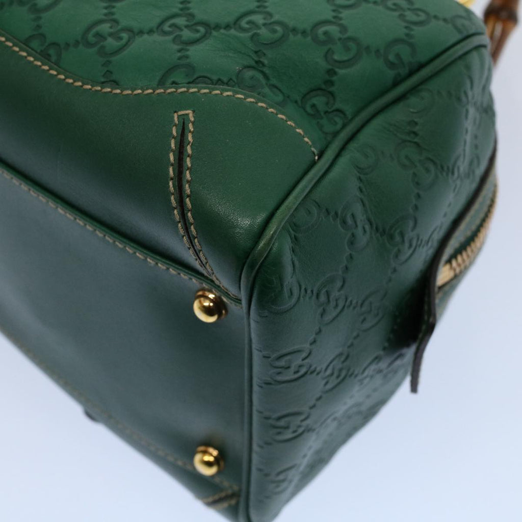 GUCCI GG Canvas Bamboo Guccissima Hand Bag Green 159400 55742