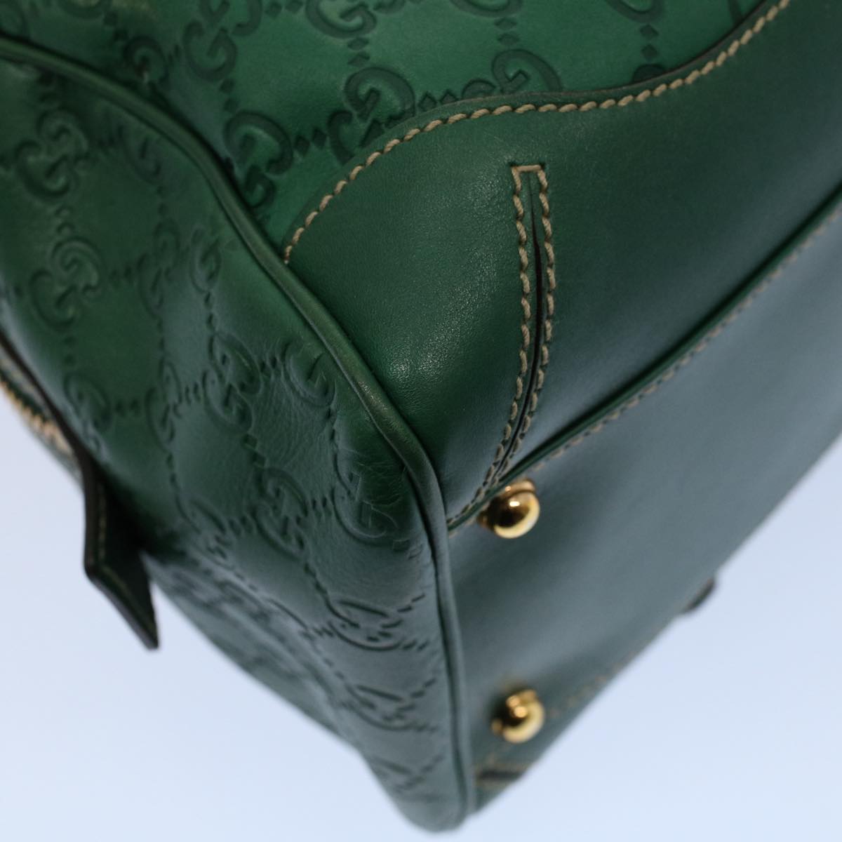 GUCCI GG Canvas Bamboo Guccissima Hand Bag Green 159400 55742