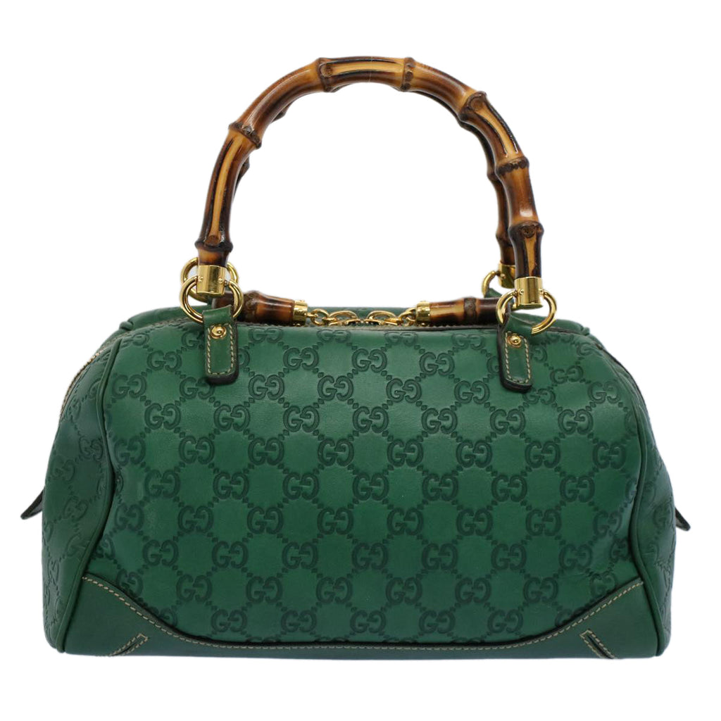 GUCCI GG Canvas Bamboo Guccissima Hand Bag Green 159400 55742