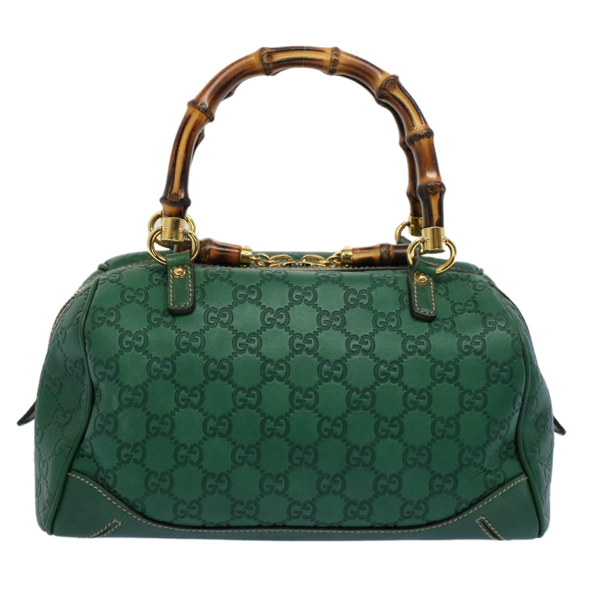 GUCCI GG Canvas Bamboo Guccissima Hand Bag Green 159400 55742