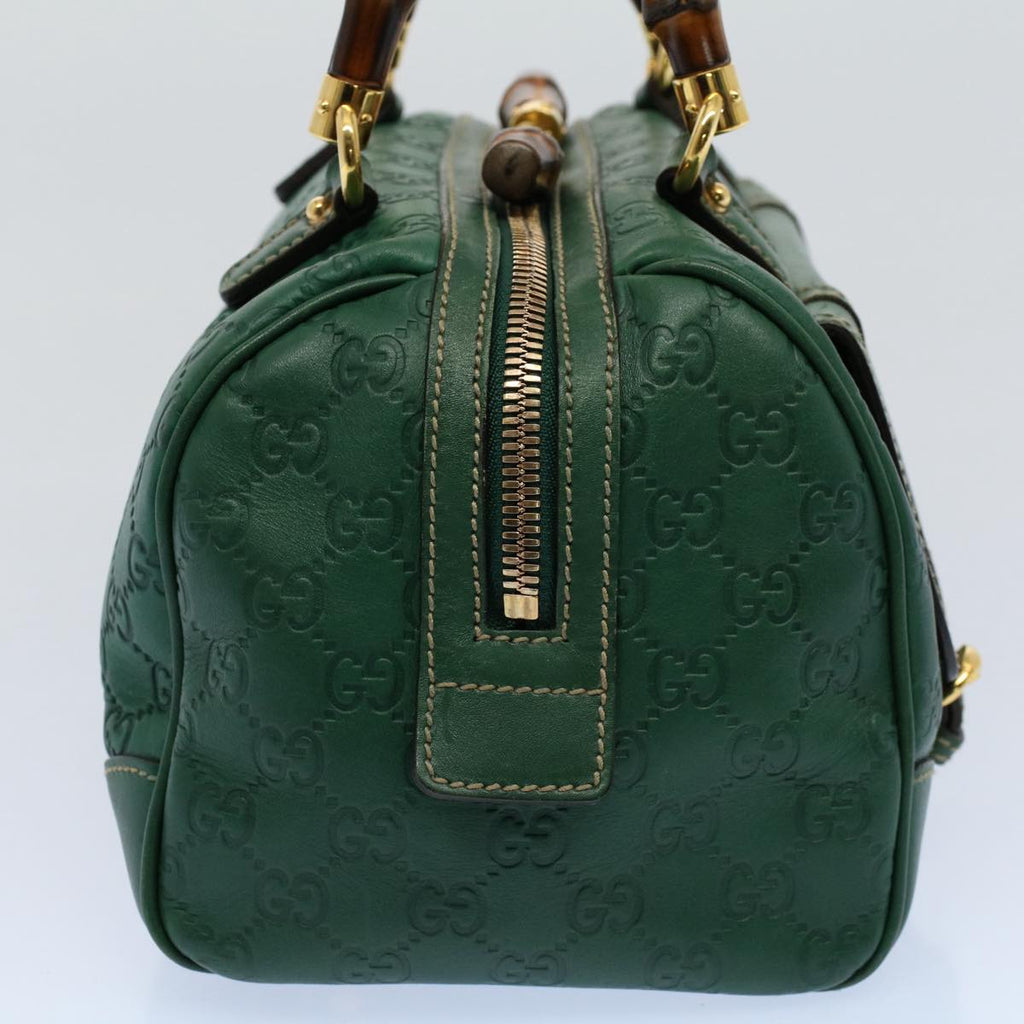 GUCCI GG Canvas Bamboo Guccissima Hand Bag Green 159400 55742