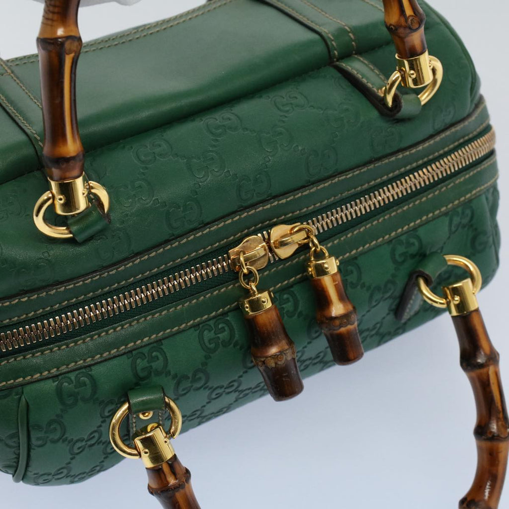 GUCCI GG Canvas Bamboo Guccissima Hand Bag Green 159400 55742