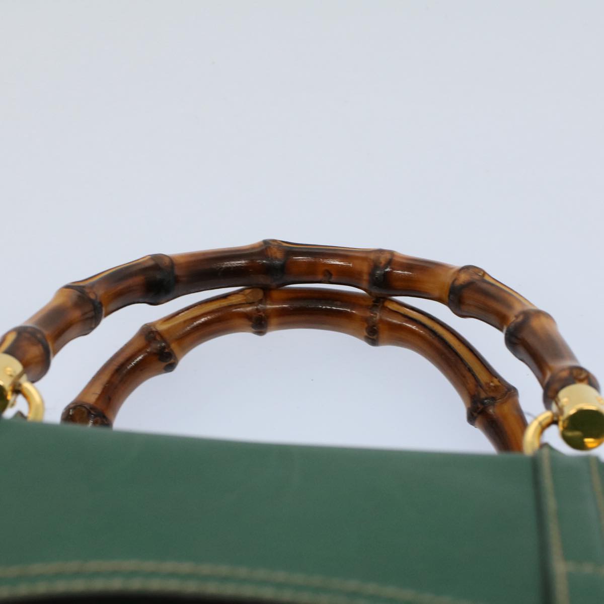 GUCCI GG Canvas Bamboo Guccissima Hand Bag Green 159400 55742
