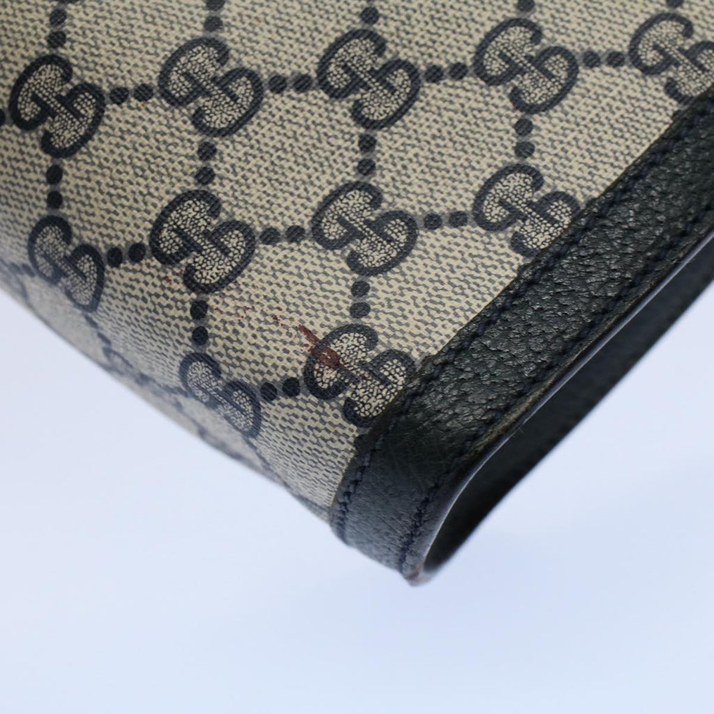 GUCCI GG Supreme Sherry Line Clutch Bag Gray Red Navy 89 01 006 55745