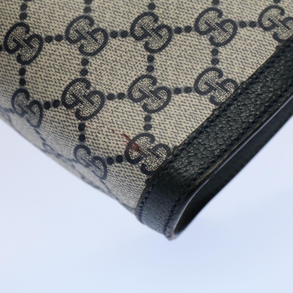 GUCCI GG Supreme Sherry Line Clutch Bag Gray Red Navy 89 01 006 55745