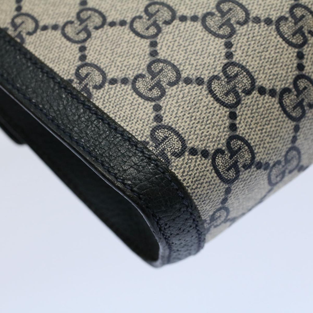 GUCCI GG Supreme Sherry Line Clutch Bag Gray Red Navy 89 01 006 55745