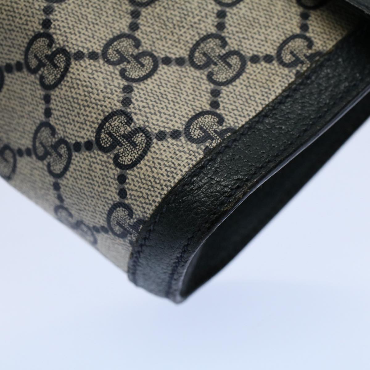 GUCCI GG Supreme Sherry Line Clutch Bag Gray Red Navy 89 01 006 55745