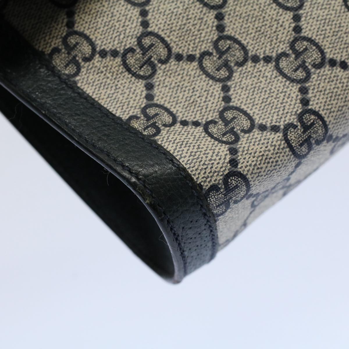 GUCCI GG Supreme Sherry Line Clutch Bag Gray Red Navy 89 01 006 55745