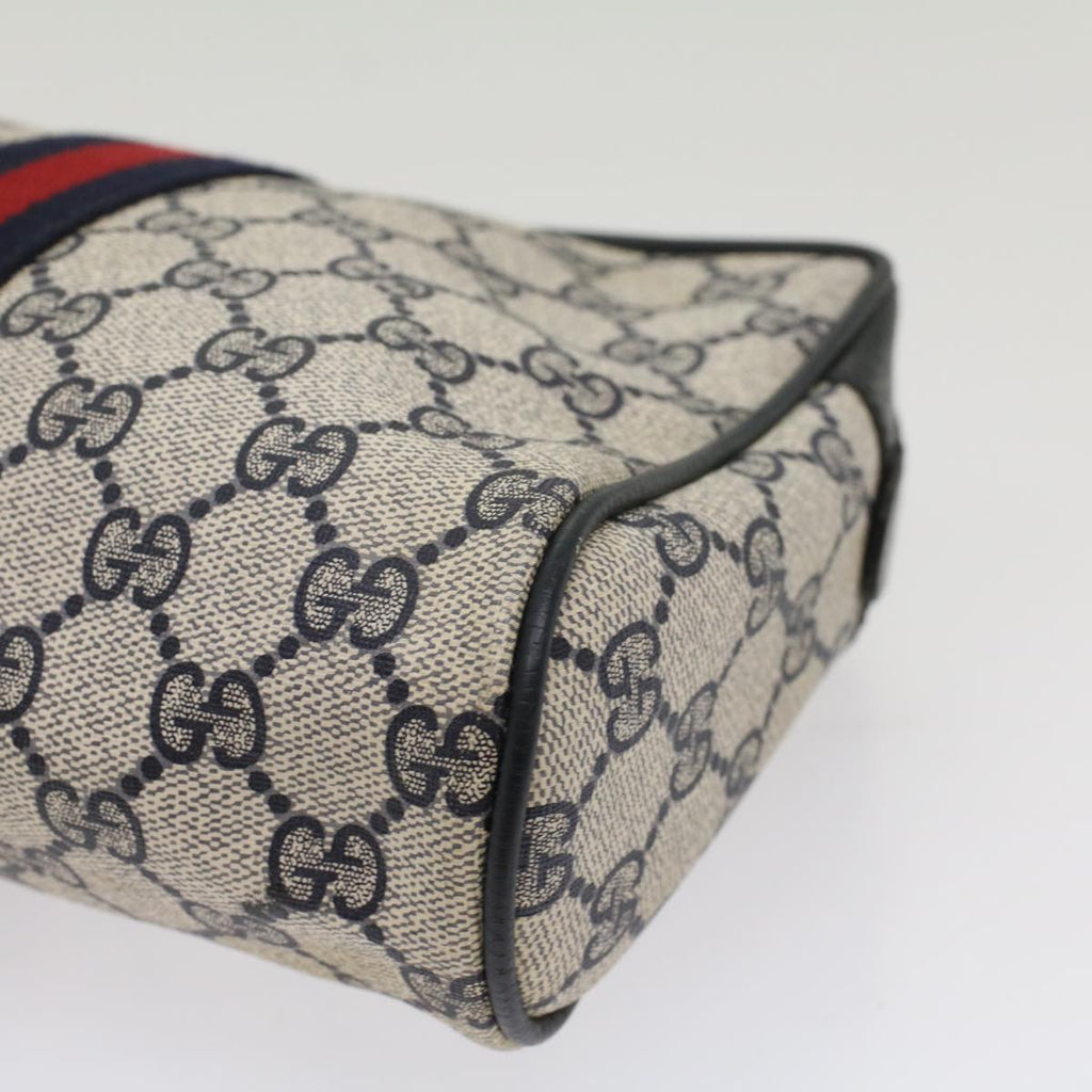 GUCCI GG Supreme Sherry Line Clutch Bag Gray Red Navy 63 01 012 55753