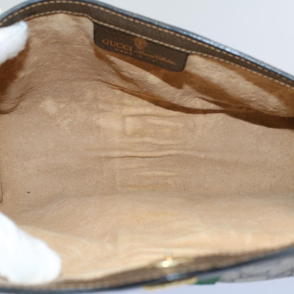 GUCCI GG Supreme Web Sherry Line Clutch Bag Beige Red 41 014 3087 25 55754