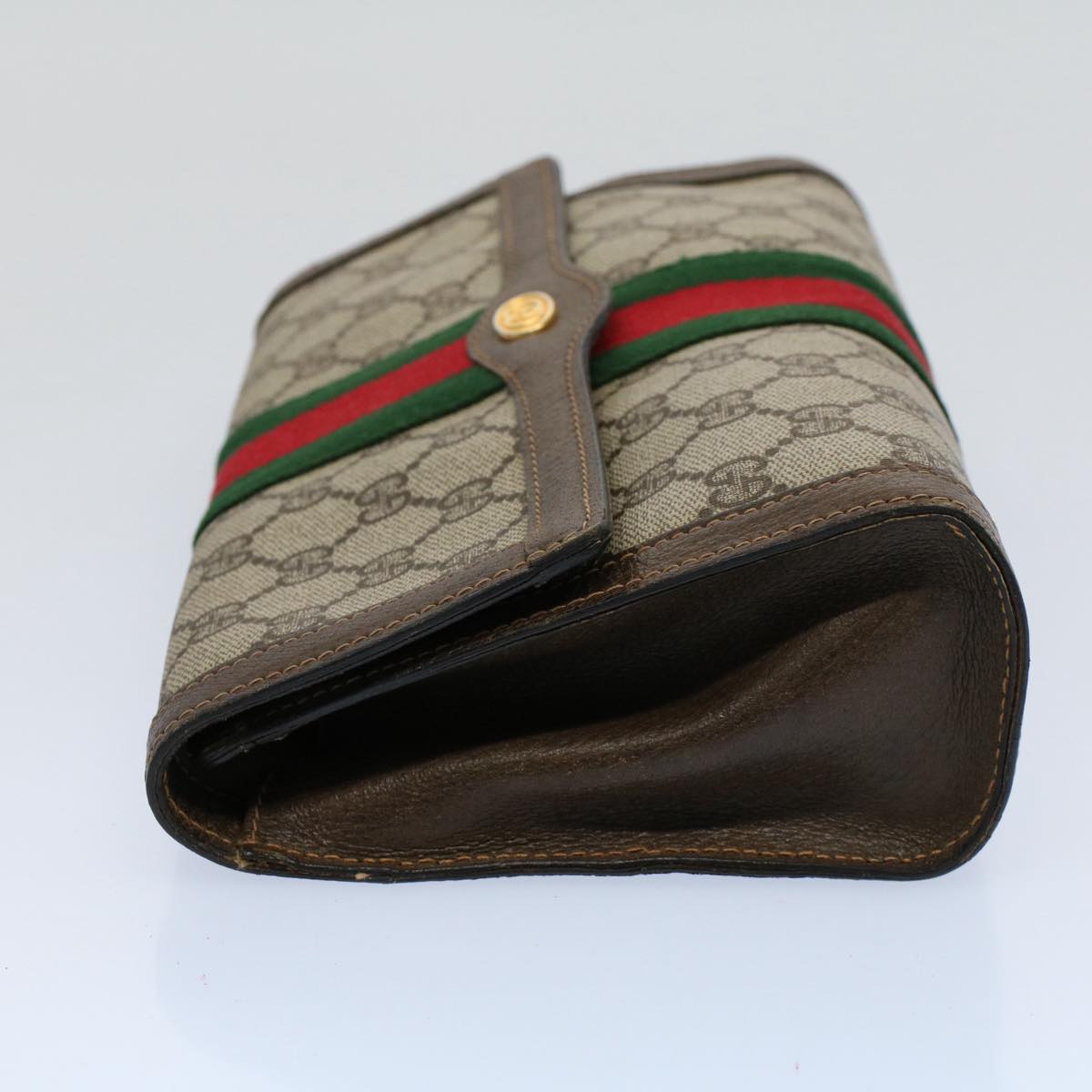 GUCCI GG Supreme Web Sherry Line Clutch Bag Beige Red 41 014 3087 25 55754