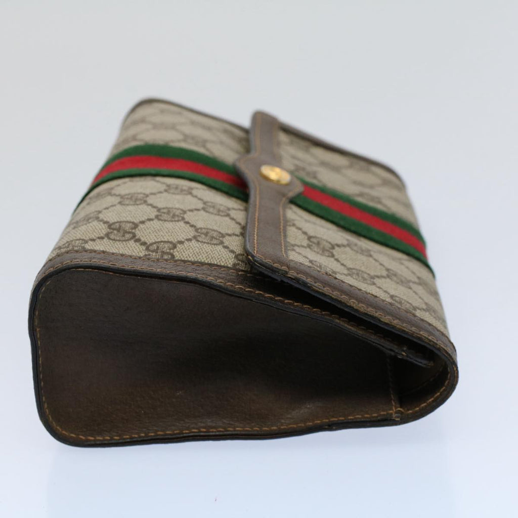 GUCCI GG Supreme Web Sherry Line Clutch Bag Beige Red 41 014 3087 25 55754