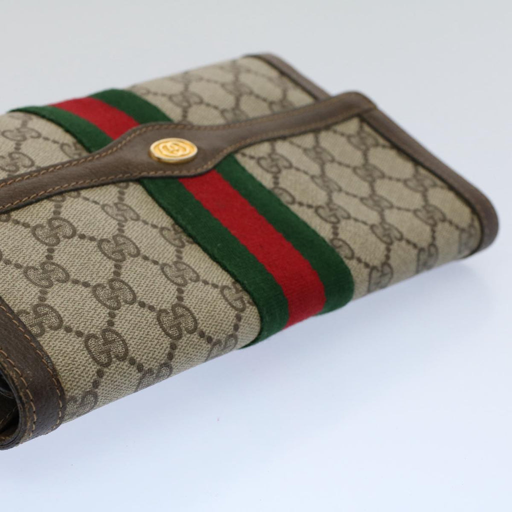 GUCCI GG Supreme Web Sherry Line Clutch Bag Beige Red 41 014 3087 25 55754