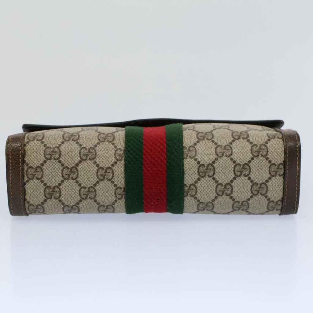 GUCCI GG Supreme Web Sherry Line Clutch Bag Beige Red 41 014 3087 25 55754