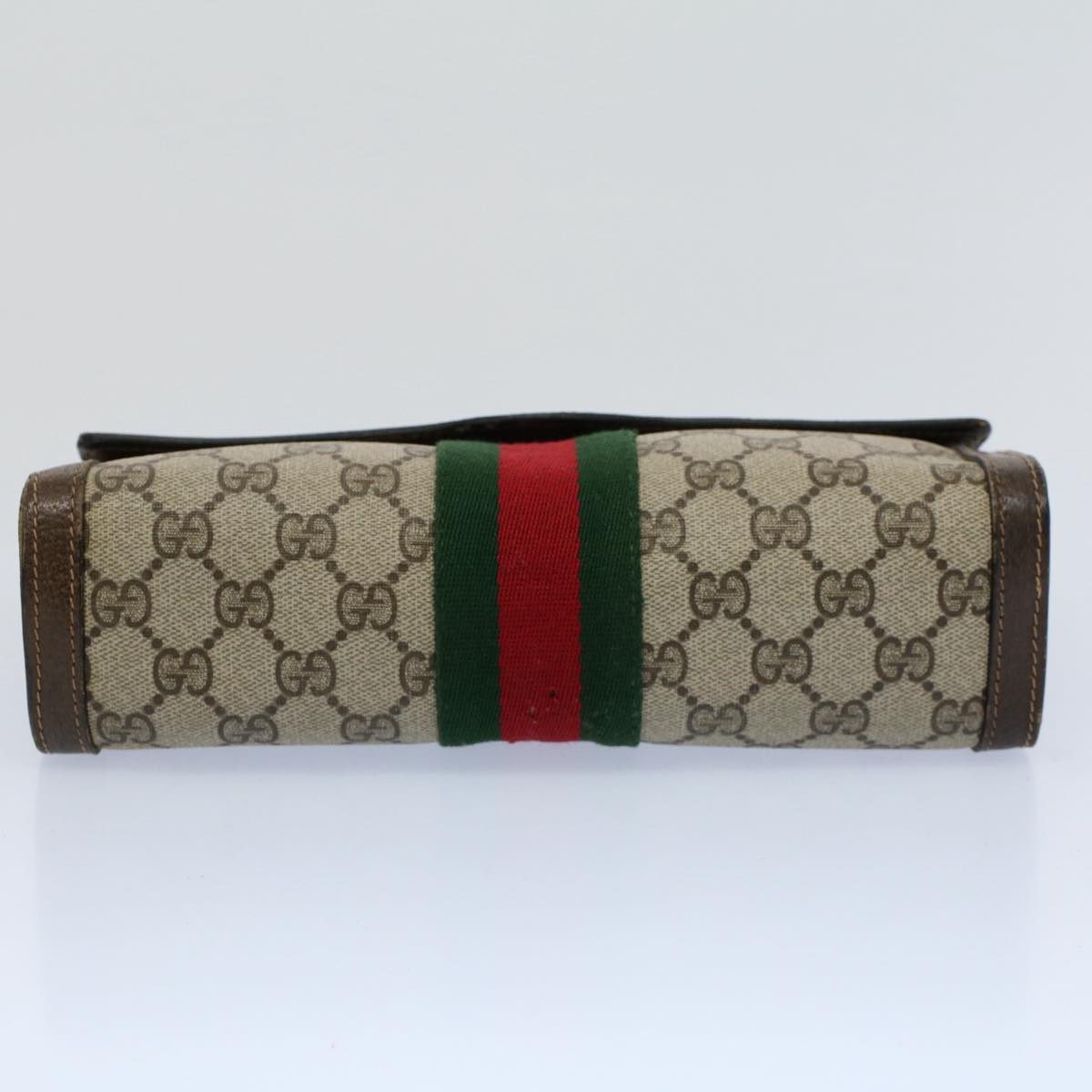 GUCCI GG Supreme Web Sherry Line Clutch Bag Beige Red 41 014 3087 25 55754