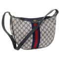 GUCCI GG Canvas Sherry Line Shoulder Bag PVC Leather Navy 10 12 3840 55760