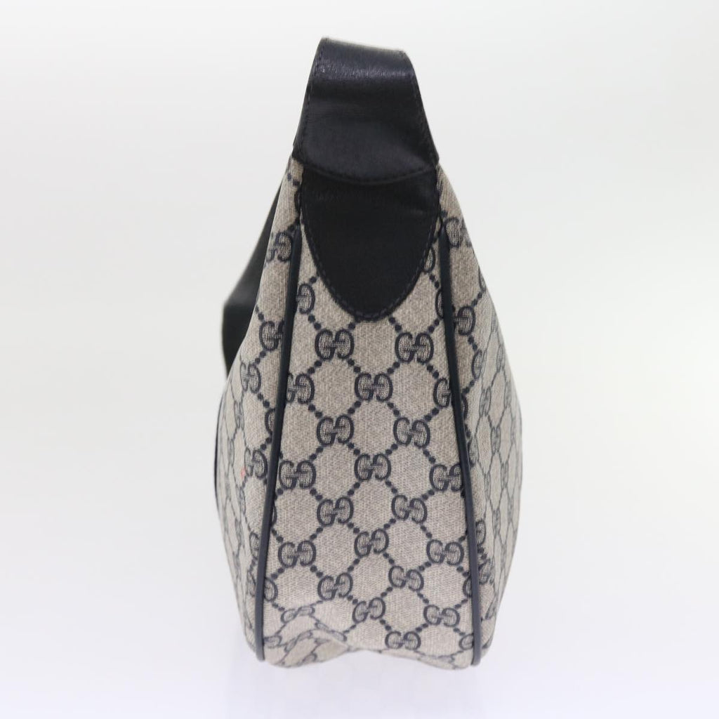 GUCCI GG Canvas Sherry Line Shoulder Bag PVC Leather Navy 10 12 3840 55760