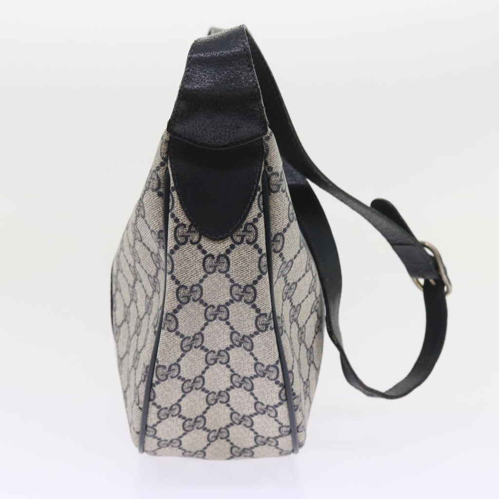 GUCCI GG Canvas Sherry Line Shoulder Bag PVC Leather Navy 10 12 3840 55760