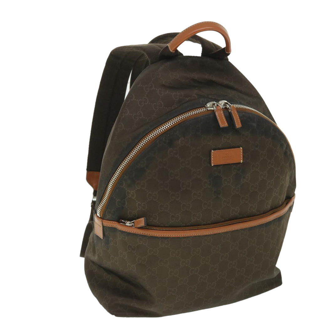 GUCCI GG Canvas Backpack Nylon Brown 190278 55856