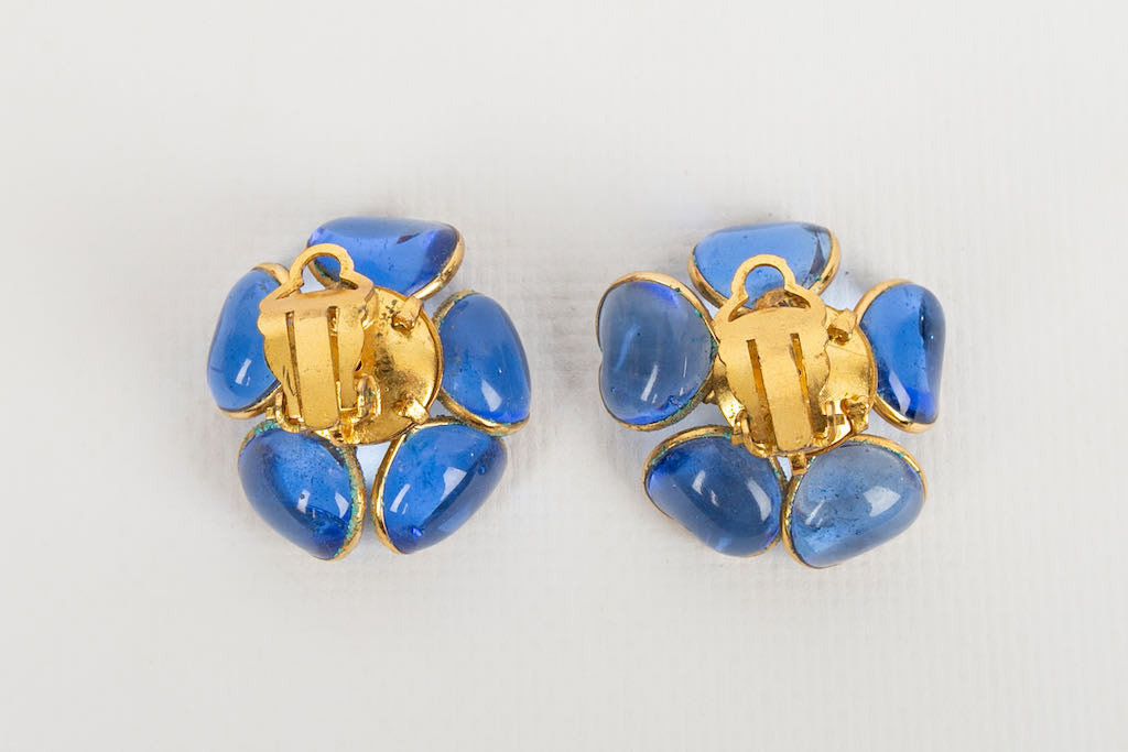 Boucles d'oreilles en pÃƒÆ’Ã‚Â¢te de verre Gripoix