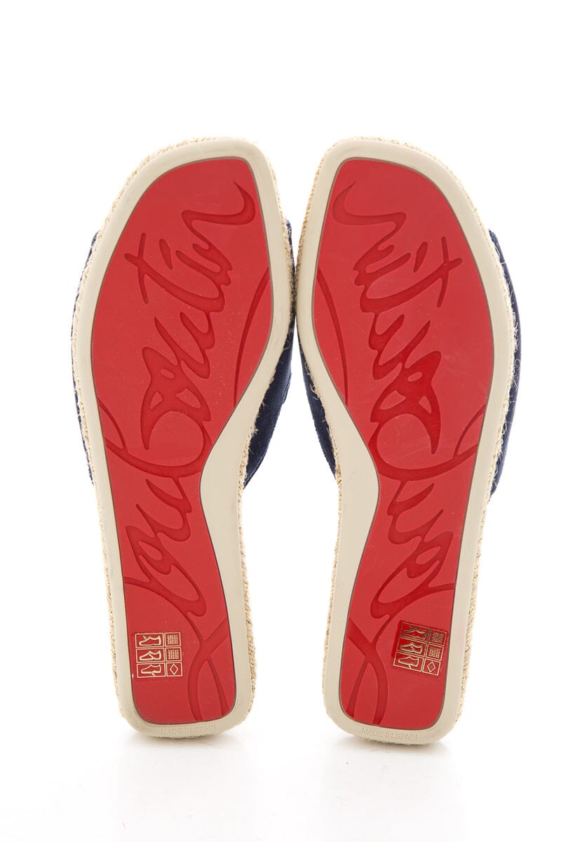 Christian Louboutin Navy Slides SZ 39