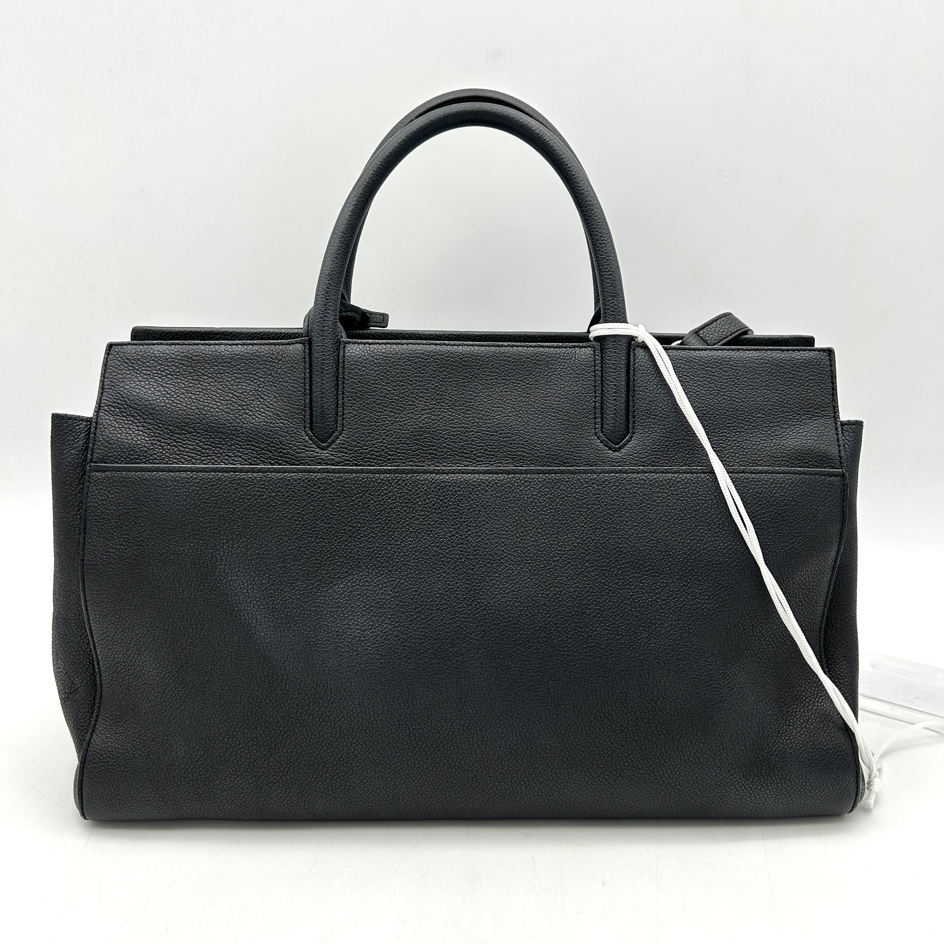 SAINT LAURENT Grained Calfskin Small Cabas Rive Gauche Black LA13279