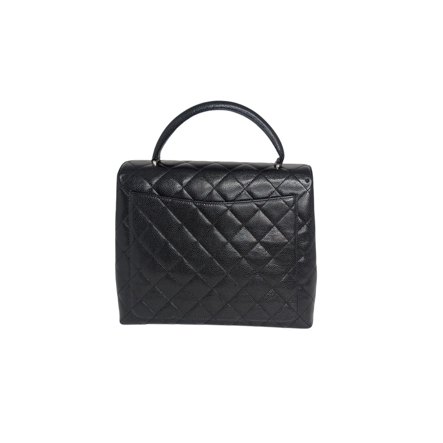 Chanel 90s Caviar Quilted Kelly Top Handle Bag