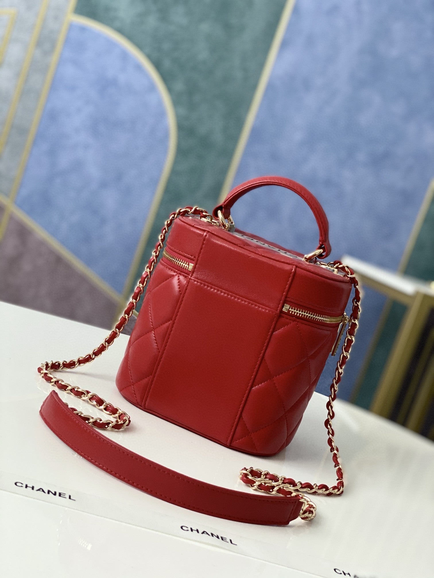 CHLVanity Case Gold Hardware Burgundy For Women, Women’s Handbags, Shoulder Bags 9.4in/24cm 