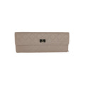 Chanel 2.55 Beige Lambskin Jewelry Case Clutch