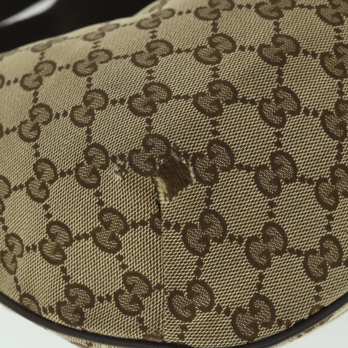 GUCCI GG Canvas Shoulder Bag Beige Brown 181092 56054