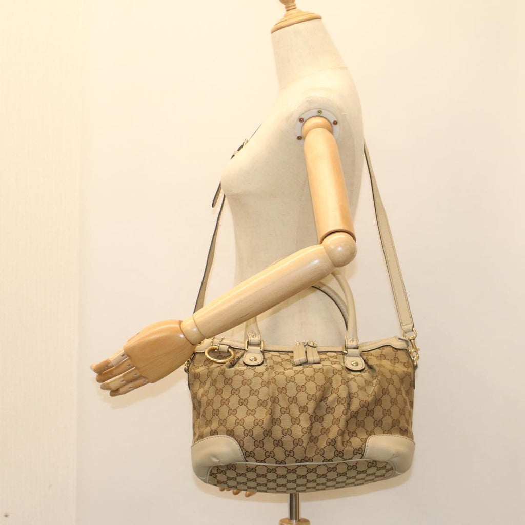 GUCCI GG Canvas Sukey Shoulder Bag Beige 247902 56055