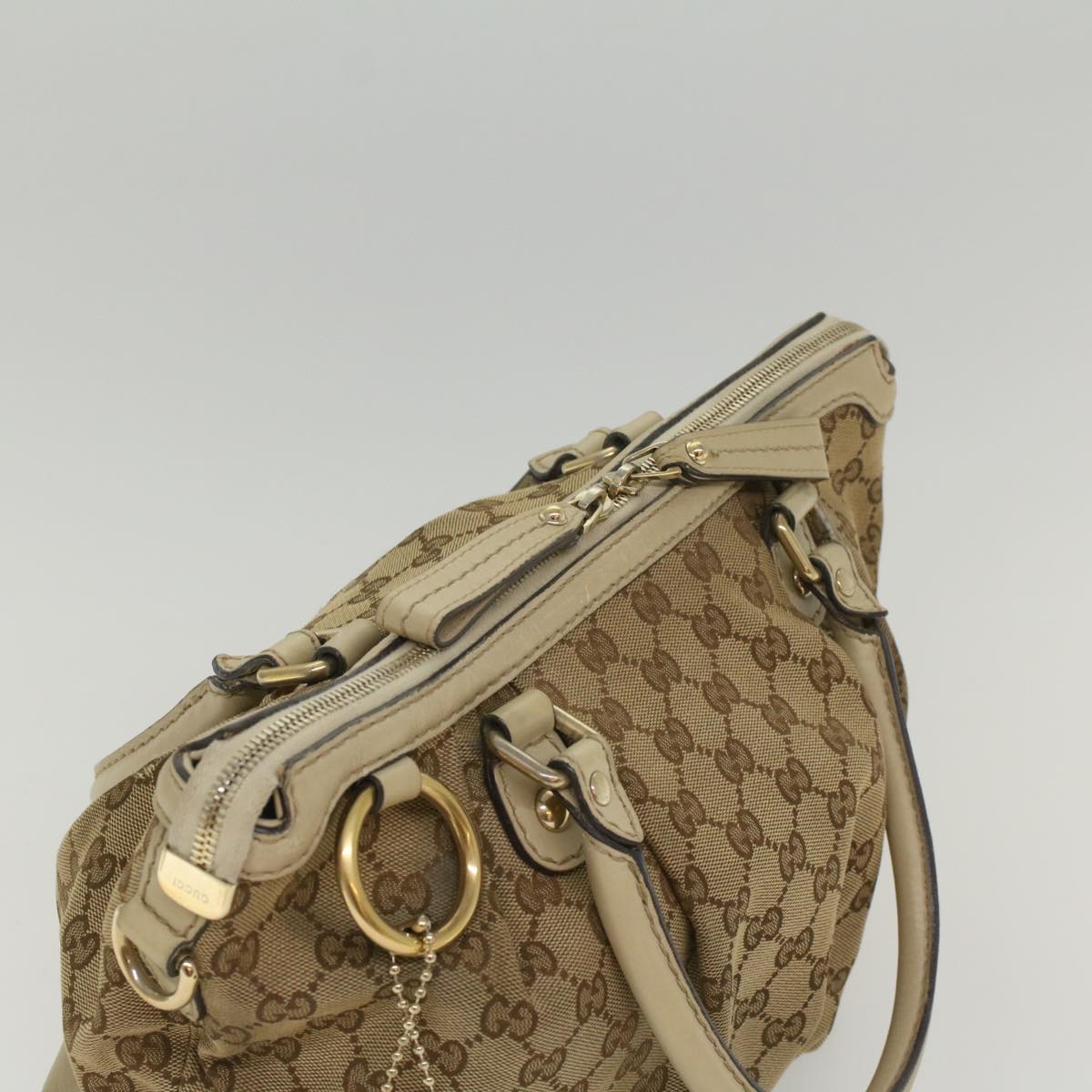 GUCCI GG Canvas Sukey Shoulder Bag Beige 247902 56055