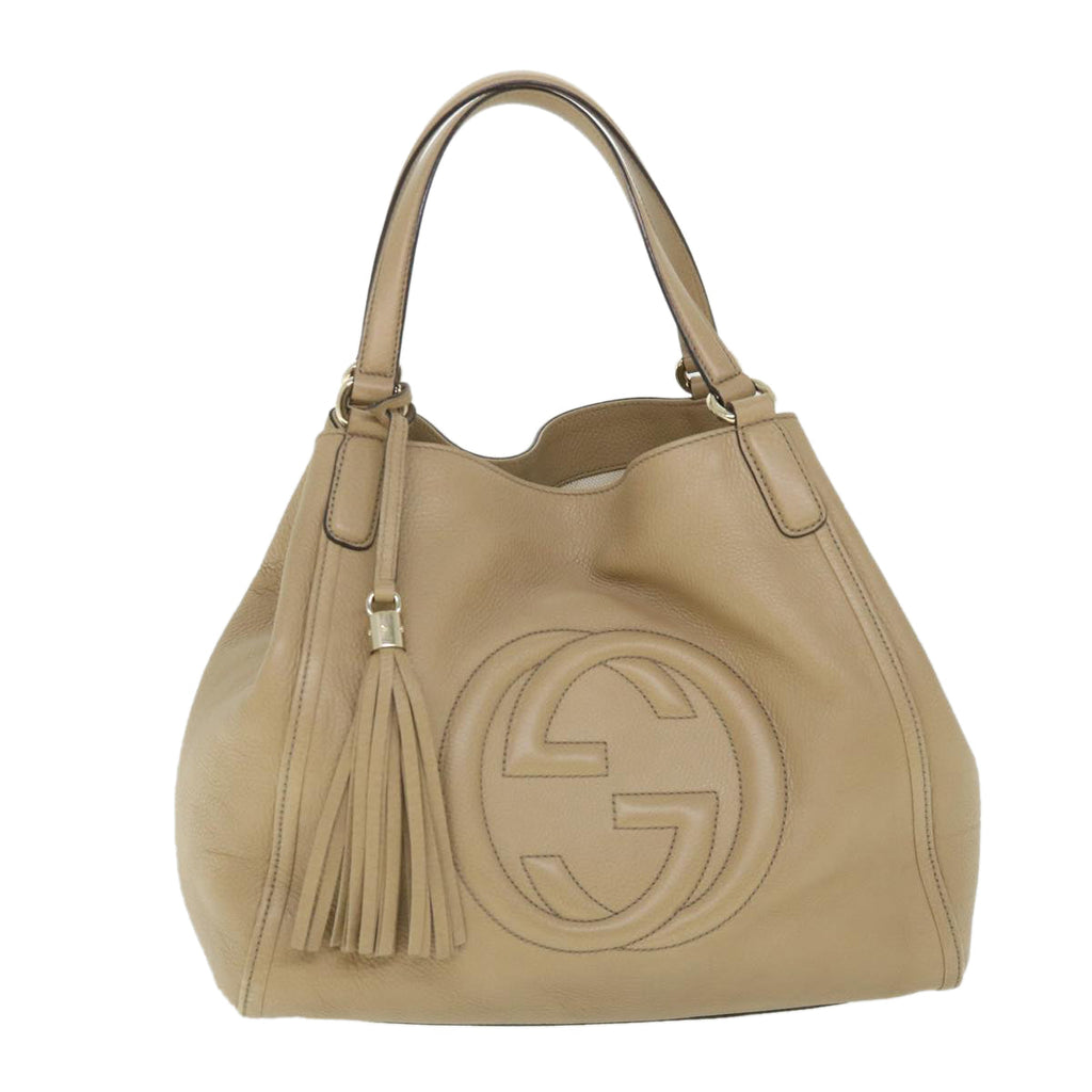 GUCCI Soho Hand Bag Leather Beige 282309 56059