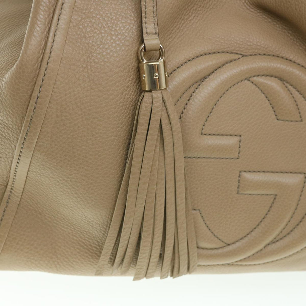 GUCCI Soho Hand Bag Leather Beige 282309 56059