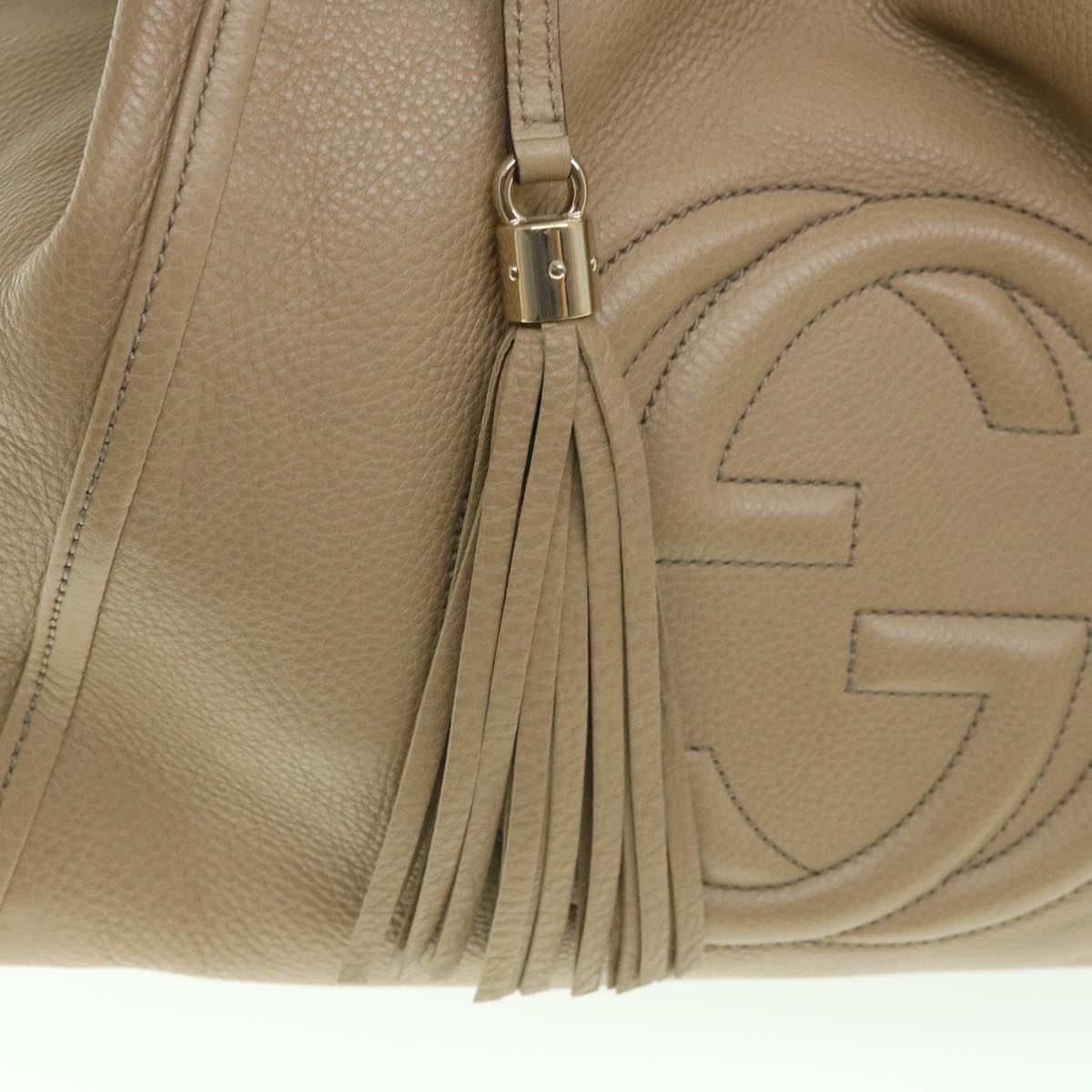 GUCCI Soho Hand Bag Leather Beige 282309 56059