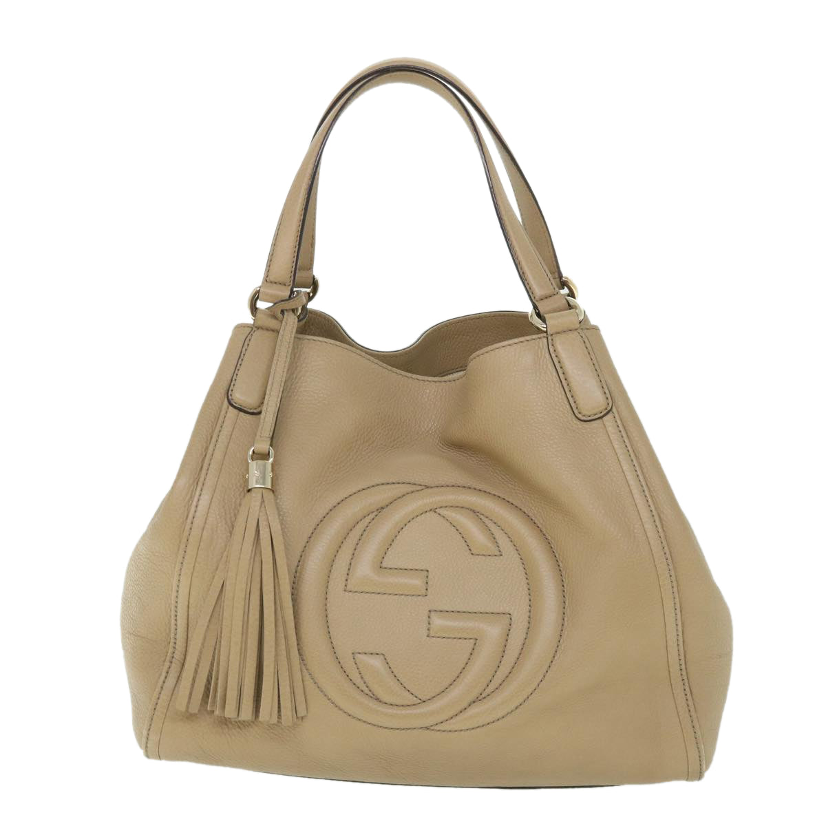 GUCCI Soho Hand Bag Leather Beige 282309 56059