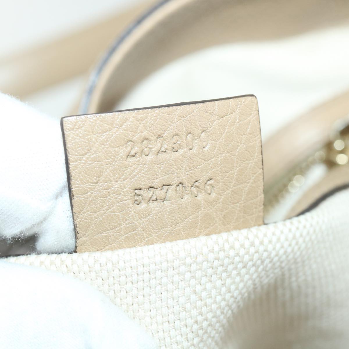GUCCI Soho Hand Bag Leather Beige 282309 56059