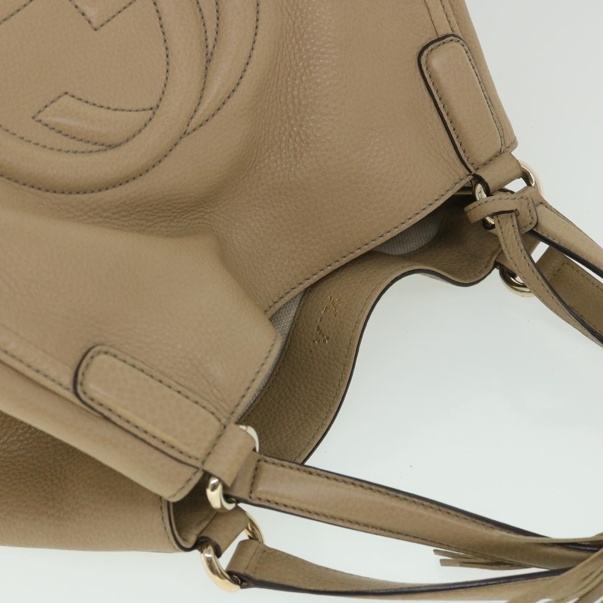 GUCCI Soho Hand Bag Leather Beige 282309 56059