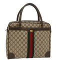 GUCCI GG Canvas Web Sherry Line Hand Bag PVC Leather Beige Red Green 56061