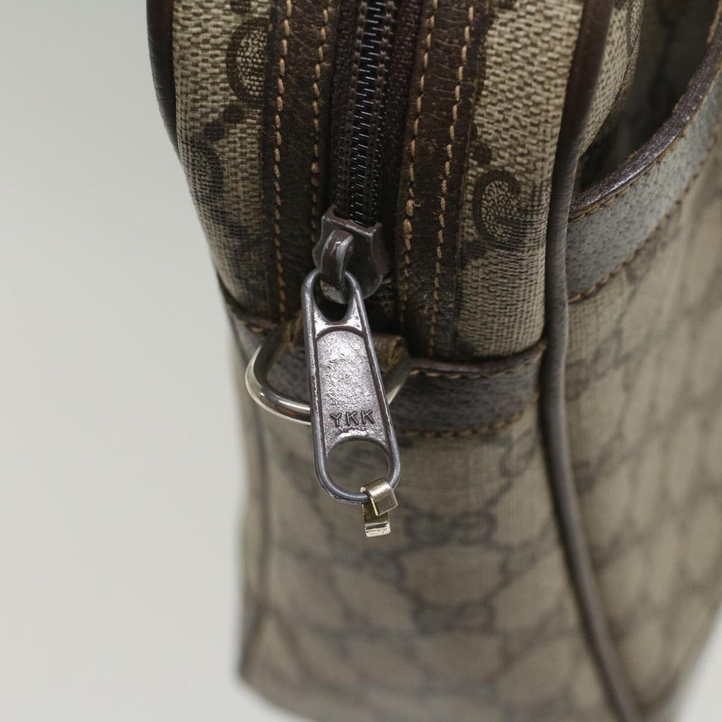 GUCCI GG Canvas Web Sherry Line Hand Bag PVC Leather Beige Red Green 56061