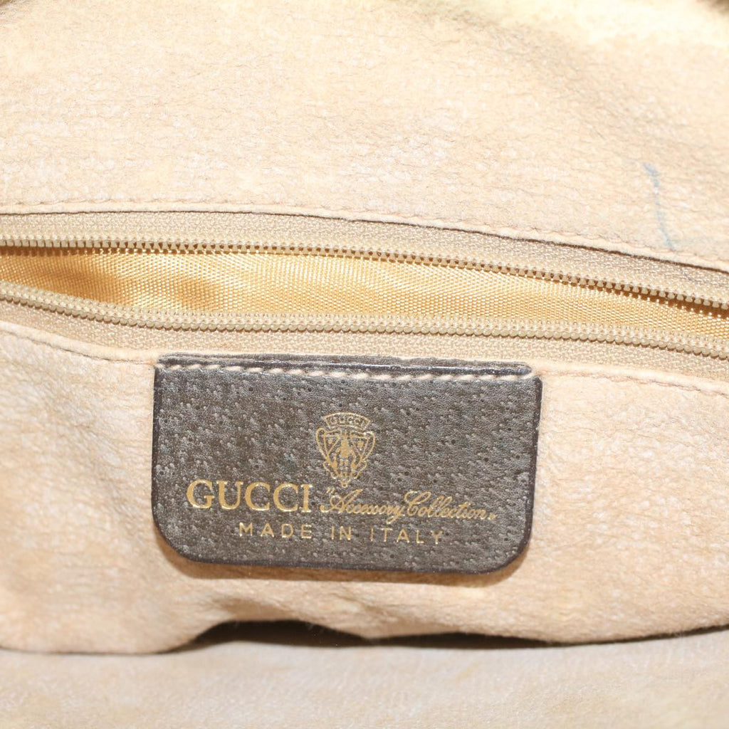 GUCCI GG Canvas Web Sherry Line Hand Bag PVC Leather Beige Red Green 56061