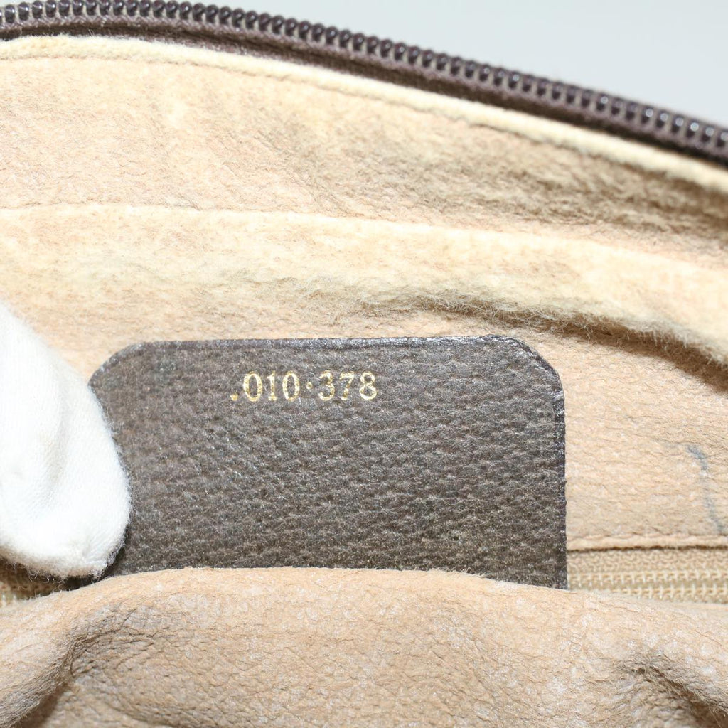 GUCCI GG Canvas Web Sherry Line Hand Bag PVC Leather Beige Red Green 56061