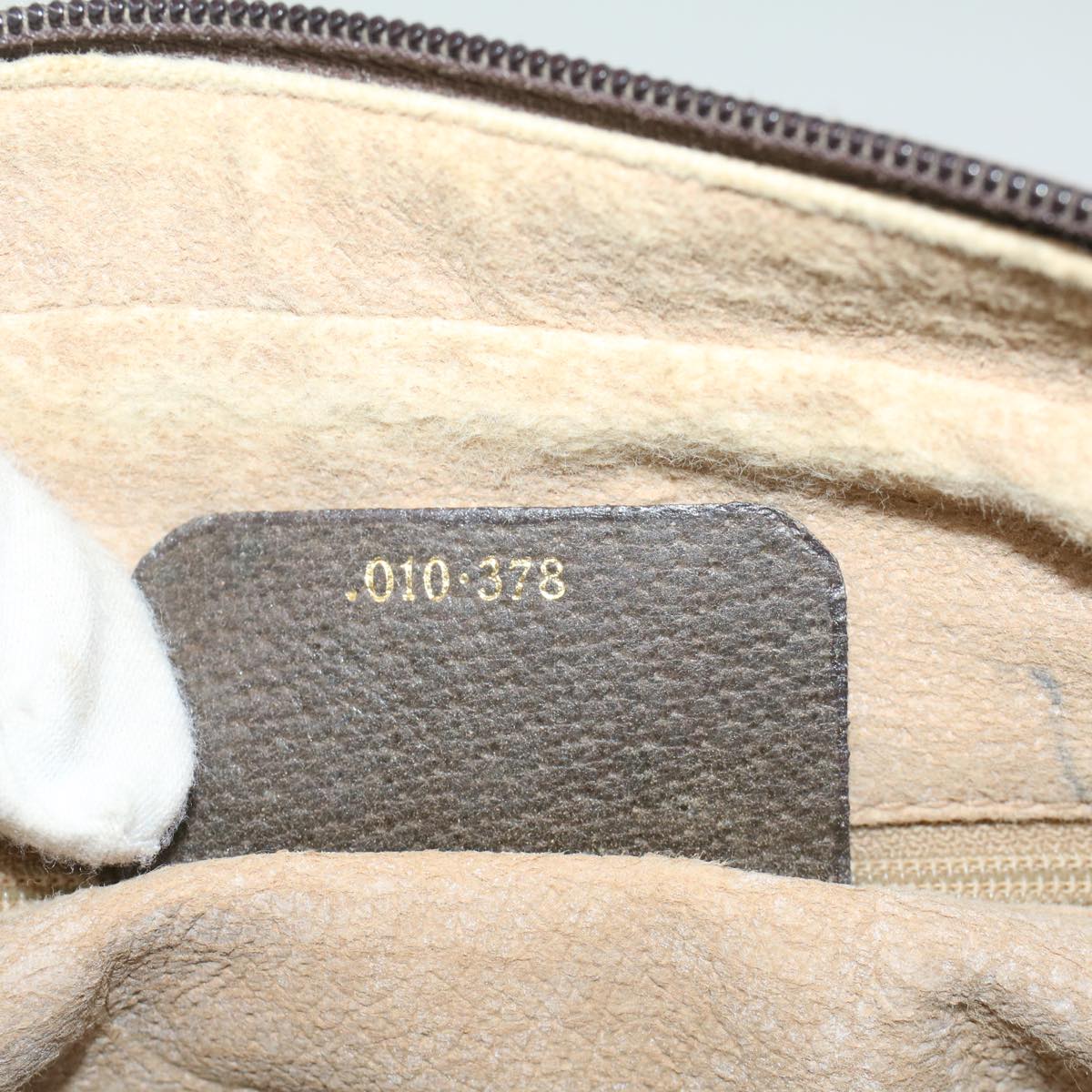 GUCCI GG Canvas Web Sherry Line Hand Bag PVC Leather Beige Red Green 56061