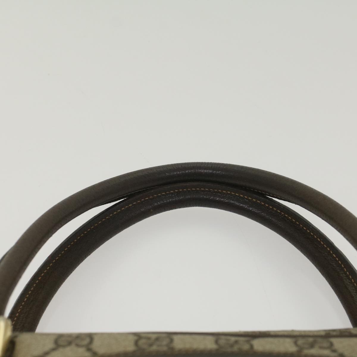 GUCCI GG Canvas Web Sherry Line Hand Bag PVC Leather Beige Red Green 56061