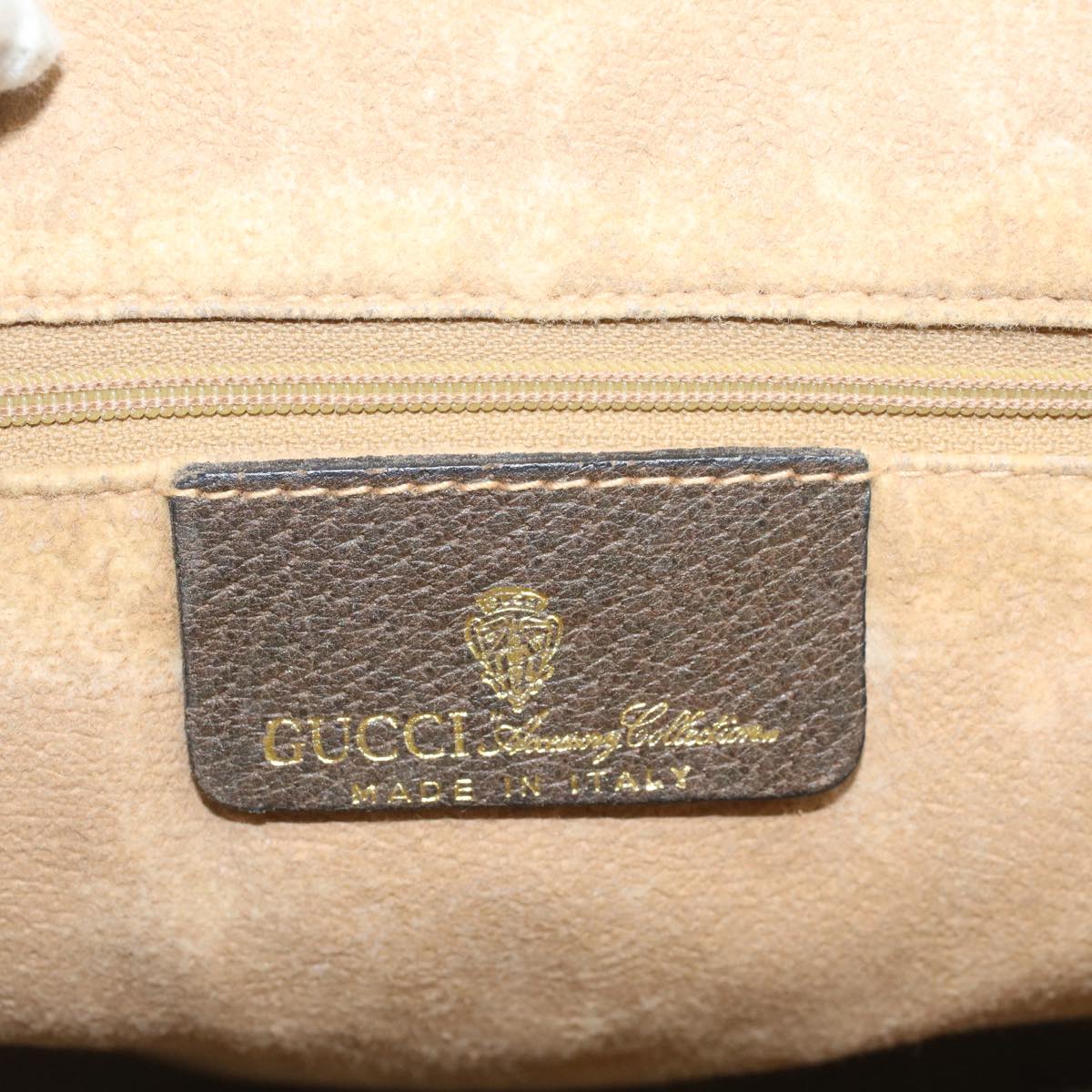 GUCCI GG Canvas Web Sherry Line Tote Bag PVC Leather Beige Red Green 56062