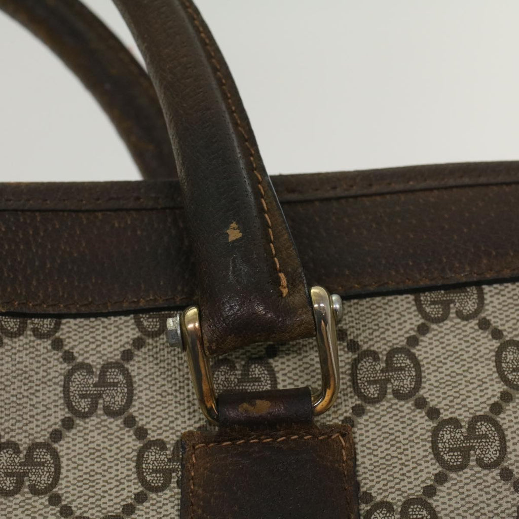 GUCCI GG Canvas Web Sherry Line Tote Bag PVC Leather Beige Red Green 56062