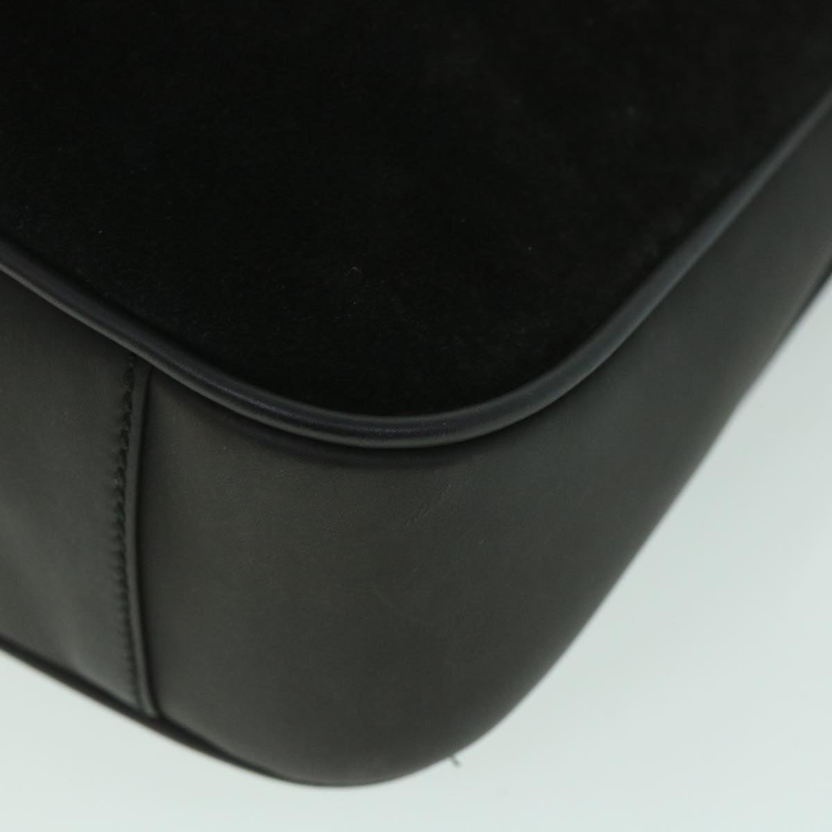GUCCI Bamboo Shoulder Bag Suede 2way Black 001 2058 1638 0 56063